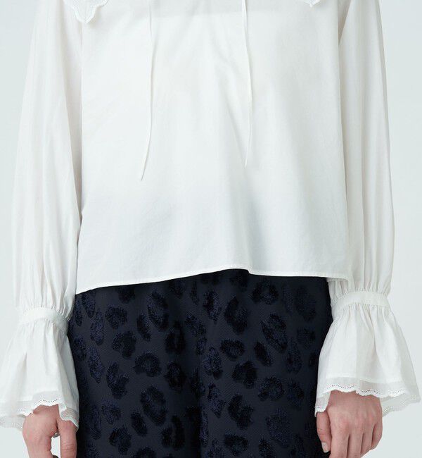 MACPHEE「コットンリヨセルレース ビックカラーブラウス」|シャツ・ブラウス|
