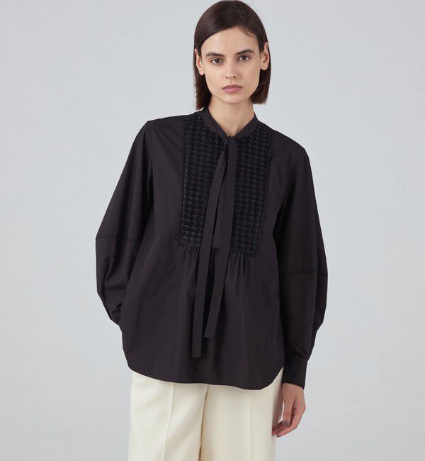 TOMORROWLAND collection「ブラックコンビネーション ボウタイブラウス」|シャツ・ブラウス|