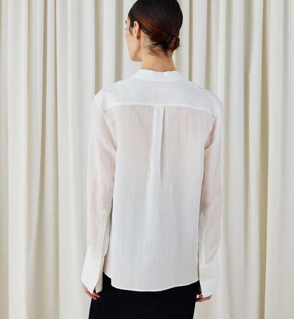 DES PRES「キュプラコットンストライプ シャツジャケット」|テーラードジャケット|