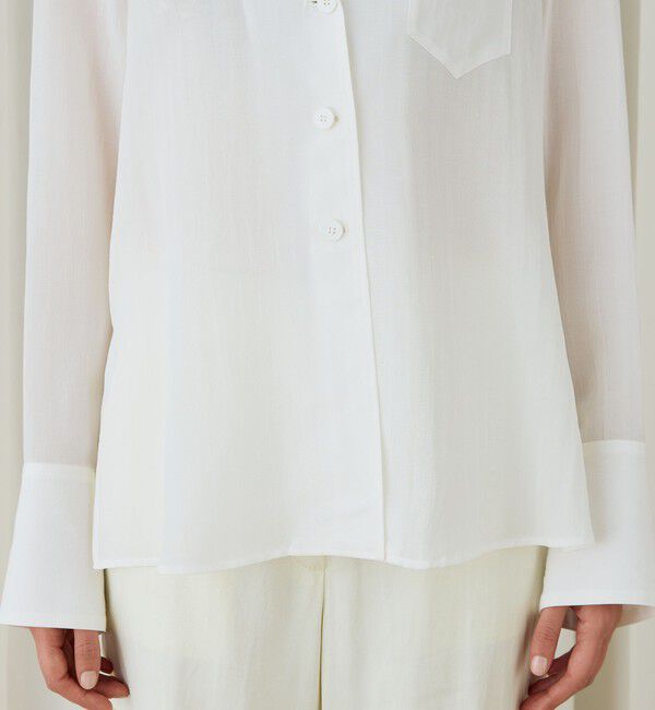 DES PRES「キュプラコットンストライプ シャツジャケット」|テーラードジャケット|