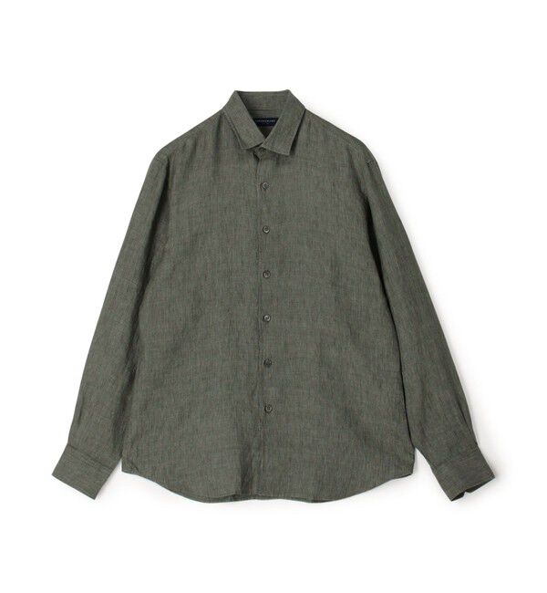 TOMORROWLAND MENS「リネン セミワイドカラーシャツ ALBINI」|シャツ・ブラウス|55 グリーン