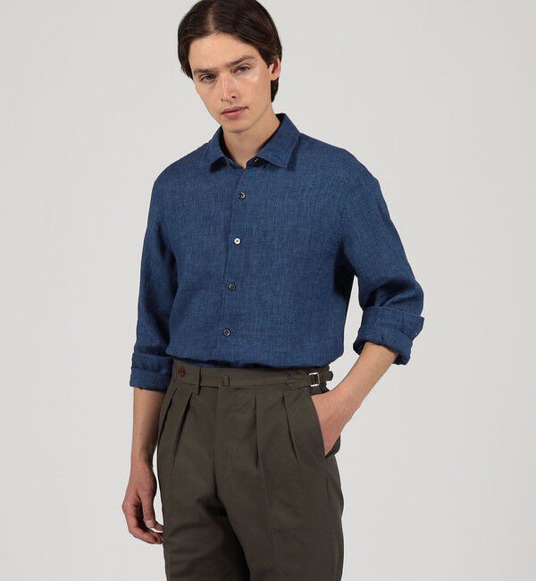 TOMORROWLAND MENS「リネン セミワイドカラーシャツ ALBINI」|シャツ・ブラウス|
