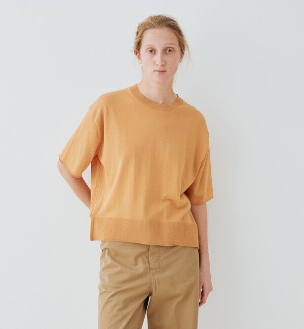 GALERIE VIE「クレープコットン ハーフスリーブプルオーバー」|ニット・セーター|