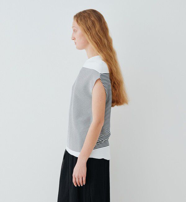 GALERIE VIE「クレープガーター フレンチスリーブプルオーバー」|ニット・セーター|