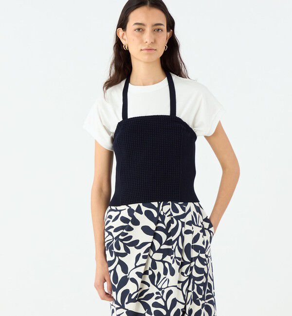 MACPHEE「マリンボーダー ホルターネックビスチェ」|キャミソール|