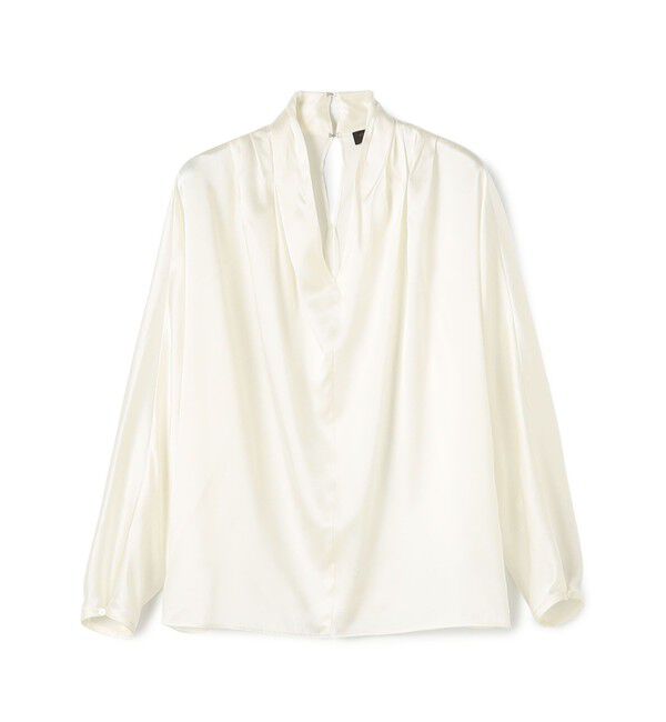TOMORROWLAND collection「ウォッシャブルサテン ドレープブラウス」|シャツ・ブラウス|11 ホワイト