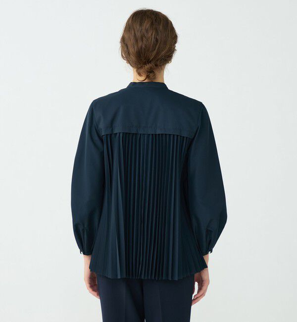 Ballsey「プリーツコンビ フロントドレープブラウス」|シャツ・ブラウス|