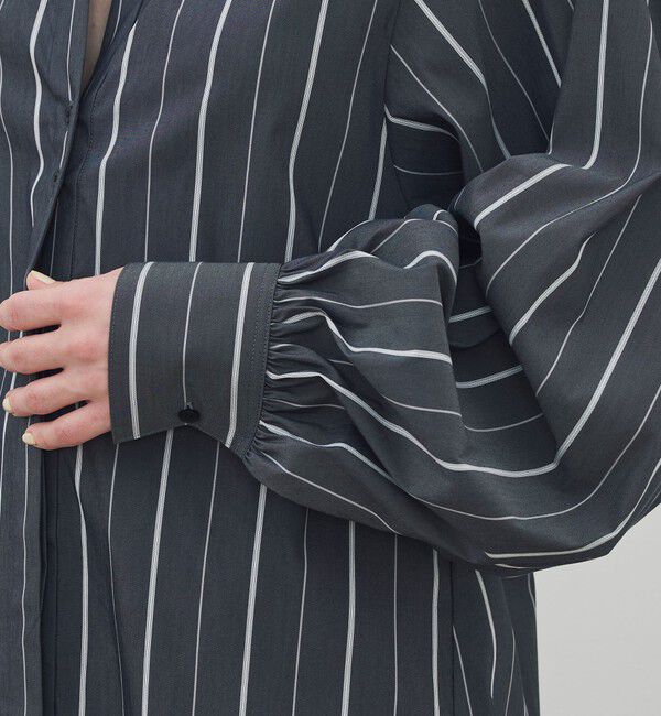 DES PRES「 コットンストレッチポプリン ボリュームスリーブブラウス」|シャツ・ブラウス|