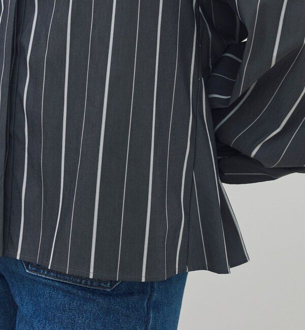 DES PRES「 コットンストレッチポプリン ボリュームスリーブブラウス」|シャツ・ブラウス|