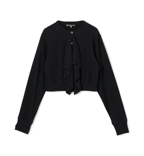 TOMORROWLAND GOODS「HAVERSACK コットンスムース フリルカーディガン」|カーディガン|69 ネイビー