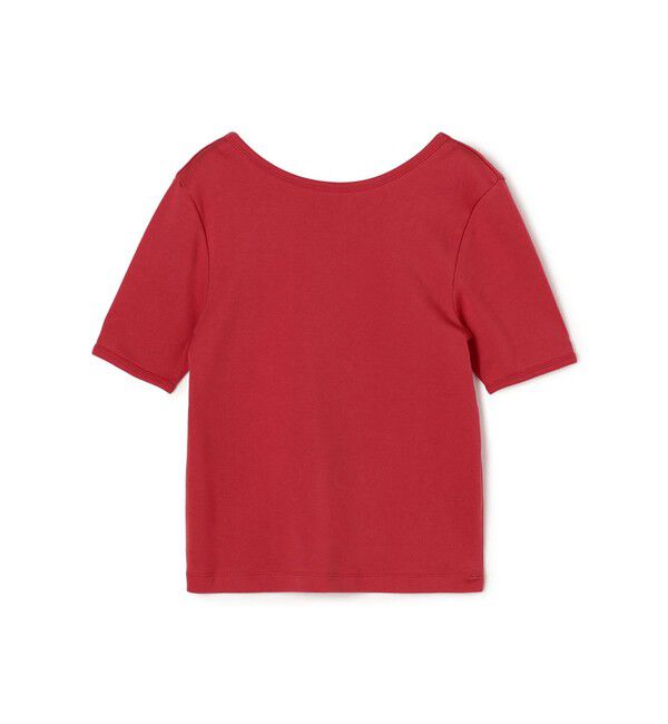 MACPHEE「シルキーリブ ボートネックプルオーバー」|Tシャツ・カットソー|35 レッド