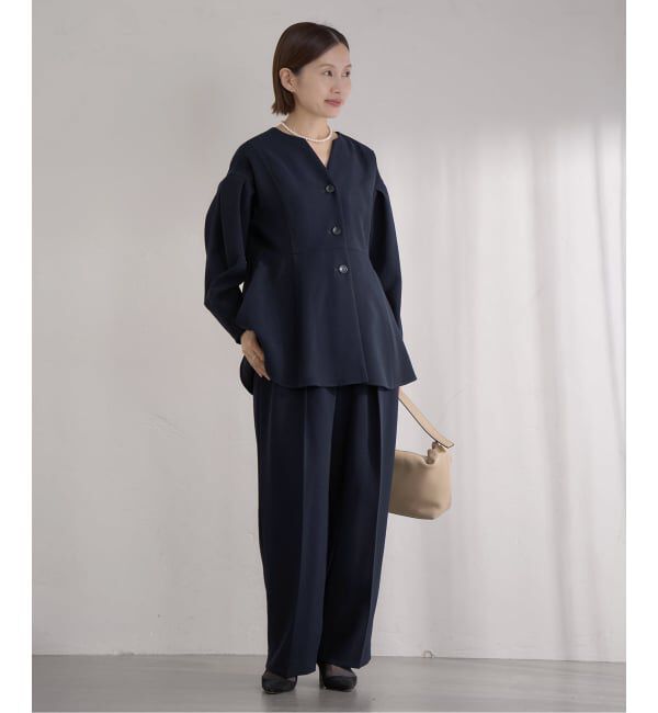 IENA「&NAVY ジョーゼットペプラムブラウス」|シャツ・ブラウス|