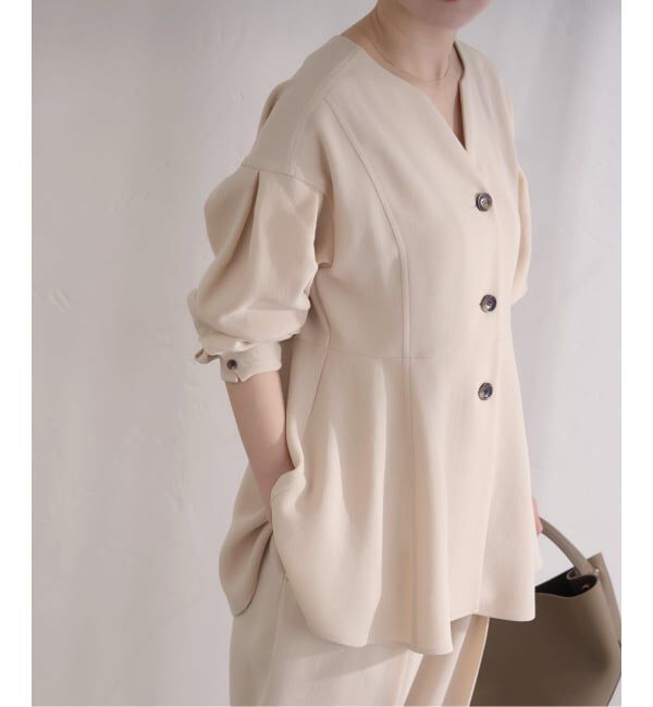 IENA「&NAVY ジョーゼットペプラムブラウス」|シャツ・ブラウス|