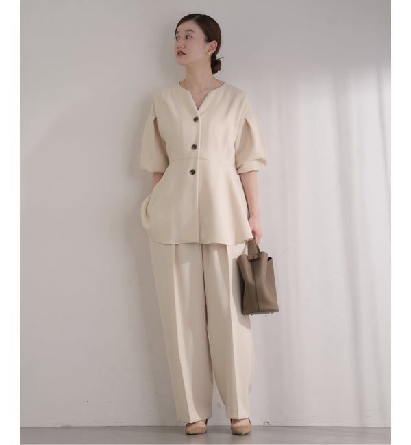 IENA「&NAVY ジョーゼットペプラムブラウス」|シャツ・ブラウス|