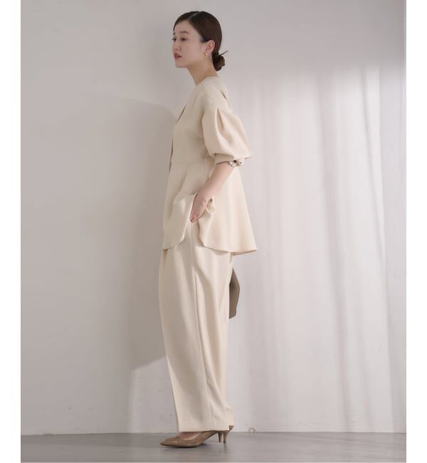 IENA「&NAVY ジョーゼットペプラムブラウス」|シャツ・ブラウス|