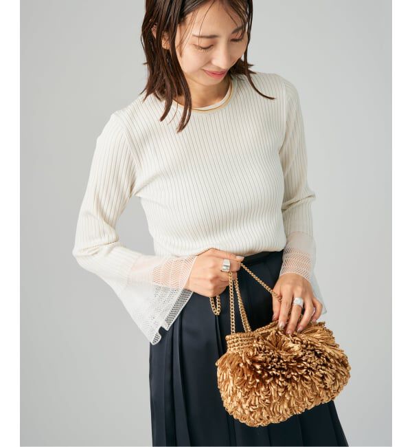 VERMEIL par iena「ベルスリーブリブプルオーバー」|ニット・セーター|