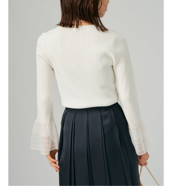 VERMEIL par iena「ベルスリーブリブプルオーバー」|ニット・セーター|