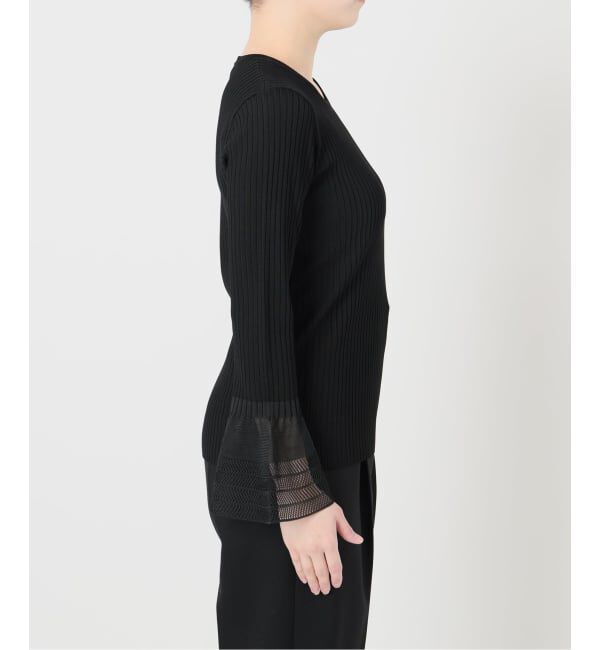 VERMEIL par iena「ベルスリーブリブプルオーバー」|ニット・セーター|