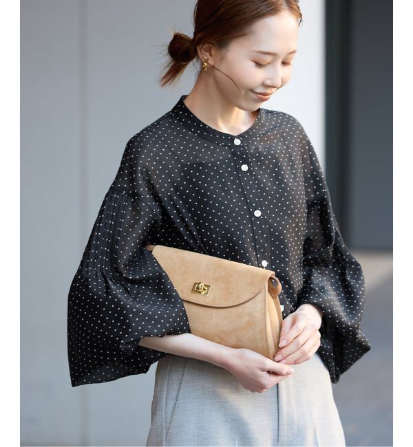 SLOBE IENA「ドットピンタックバルーンスリーブブラウス」|シャツ・ブラウス|