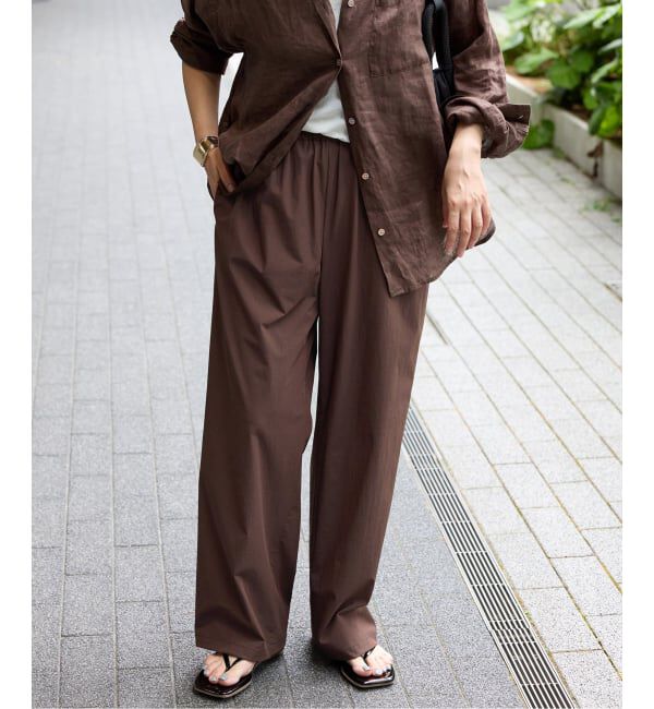 JOURNAL STANDARD「《追加6》【撥水/接触冷感/洗える/UVカット】リネンナイロンストレッチワイドパンツ」|その他|ブラウン B