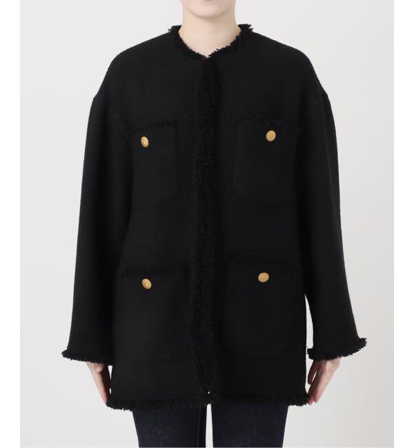 journal standard L'essage「《追加2》GIOLICAツイードBIGジャケット」|ノーカラージャケット|