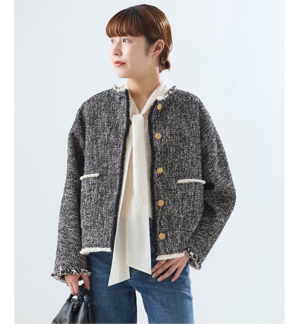 journal standard L'essage「《追加4》【SP】GIOLICATWEED ドルマンジャケット」|ノーカラージャケット|