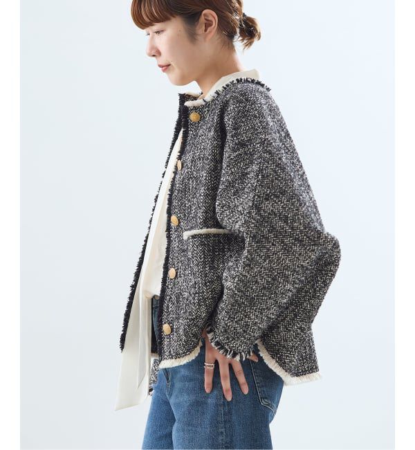 journal standard L'essage「《追加4》【SP】GIOLICATWEED ドルマンジャケット」|ノーカラージャケット|