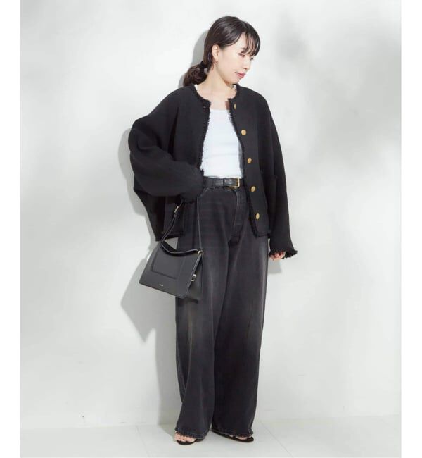 journal standard L'essage「《追加5》【金子綾さん着用】GIOLICATWEED ドルマンジャケット」|ノーカラージャケット|