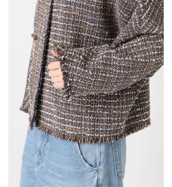 journal standard L'essage「《追加5》【金子綾さん着用】GIOLICATWEED ドルマンジャケット」|ノーカラージャケット|