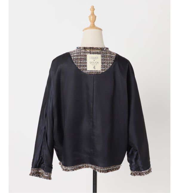 journal standard L'essage「《追加5》【金子綾さん着用】GIOLICATWEED ドルマンジャケット」|ノーカラージャケット|