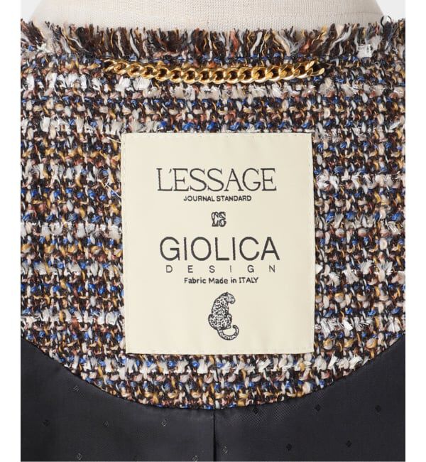 journal standard L'essage「《追加5》【金子綾さん着用】GIOLICATWEED ドルマンジャケット」|ノーカラージャケット|