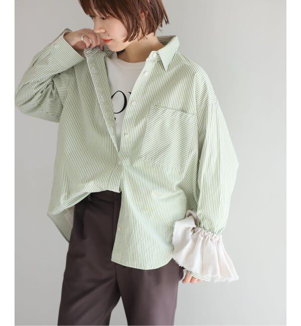 JOURNAL STANDARD relume「ONE DAYロゴストライプシャツ」|シャツ・ブラウス|グリーン