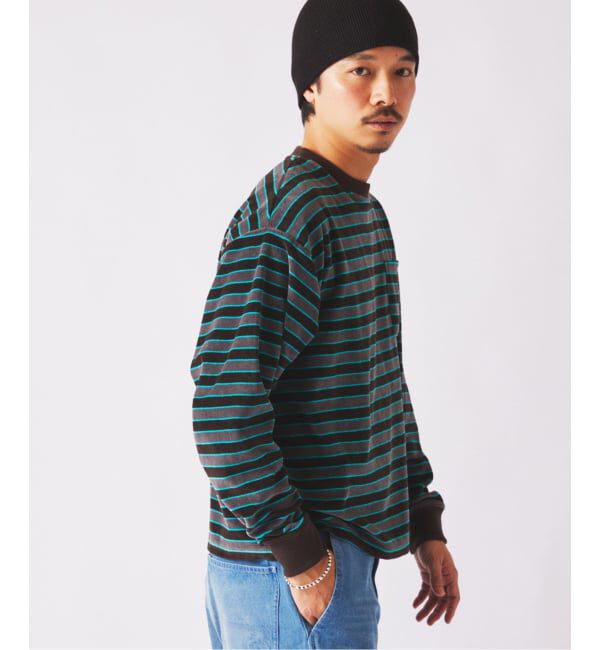 JOURNAL STANDARD relume「ベルベットタッチ ベロアボーダー ロンT」|Tシャツ・カットソー|