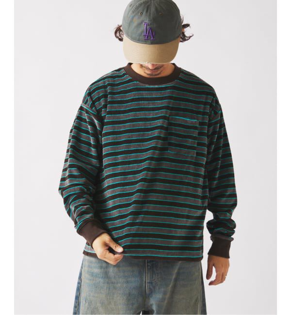 JOURNAL STANDARD relume「ベルベットタッチ ベロアボーダー ロンT」|Tシャツ・カットソー|