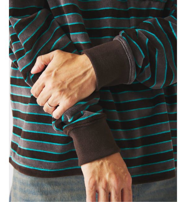 JOURNAL STANDARD relume「ベルベットタッチ ベロアボーダー ロンT」|Tシャツ・カットソー|