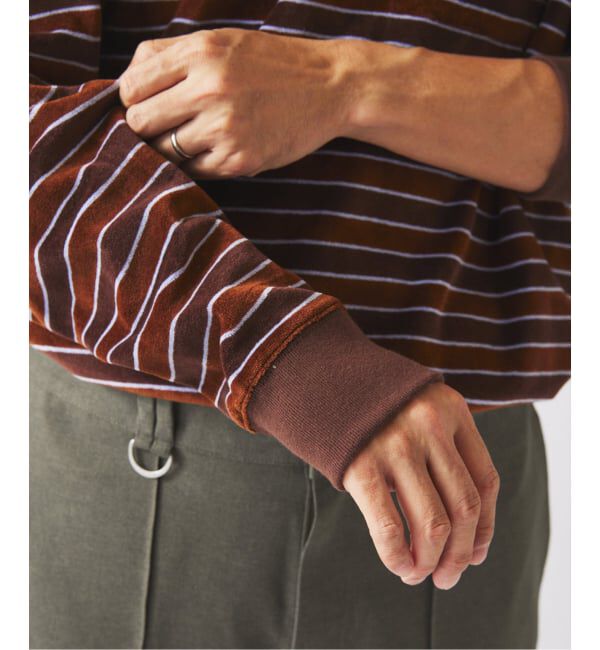 JOURNAL STANDARD relume「ベルベットタッチ ベロアボーダー ロンT」|Tシャツ・カットソー|