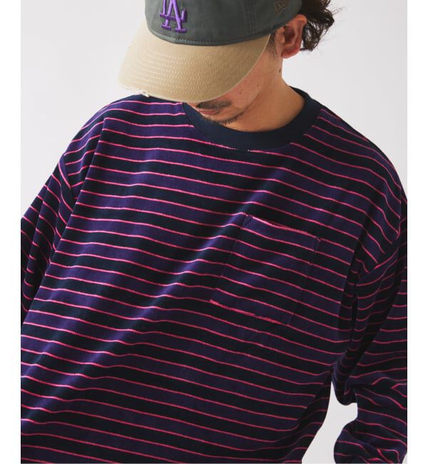 JOURNAL STANDARD relume「ベルベットタッチ ベロアボーダー ロンT」|Tシャツ・カットソー|