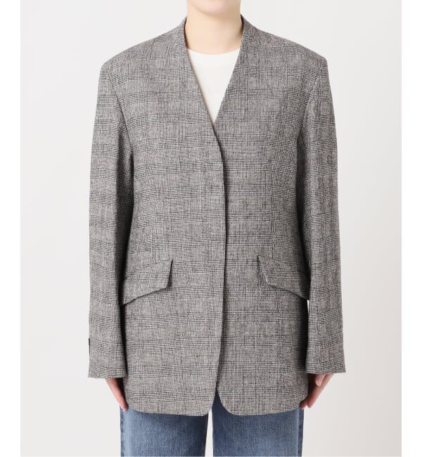 journal standard L'essage「ツイードグレンチェックジャケット」|ノーカラージャケット|