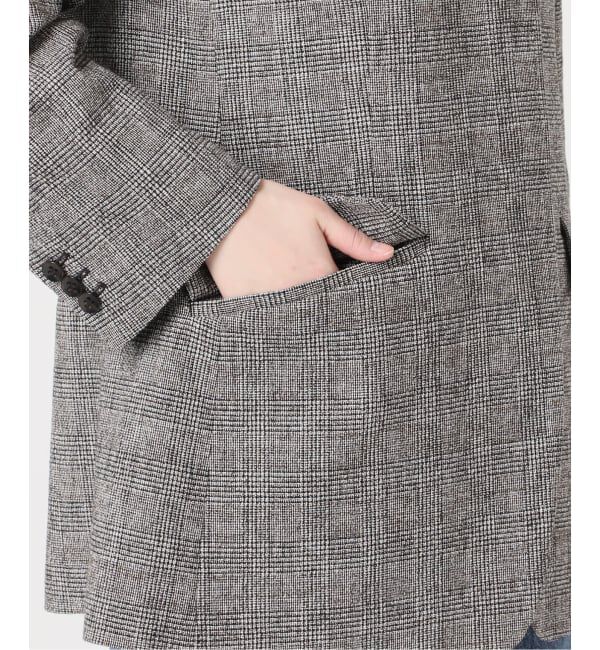 journal standard L'essage「ツイードグレンチェックジャケット」|ノーカラージャケット|