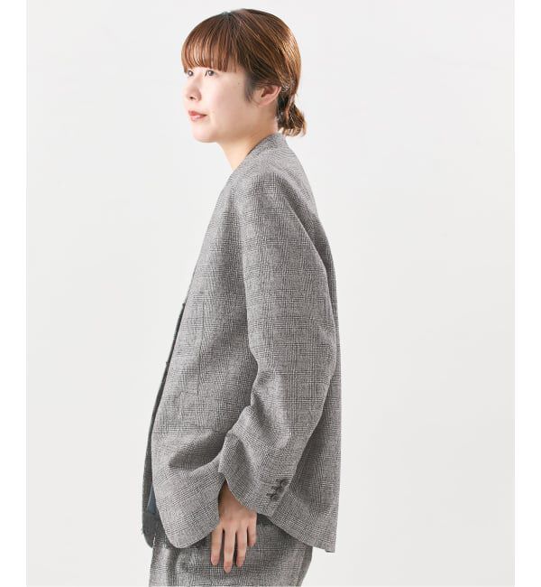 journal standard L'essage「ツイードグレンチェックジャケット」|ノーカラージャケット|