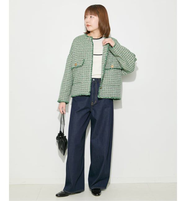 journal standard L'essage「【SP】GIOLICA TWEED ドルマンジャケット 2」|ノーカラージャケット|