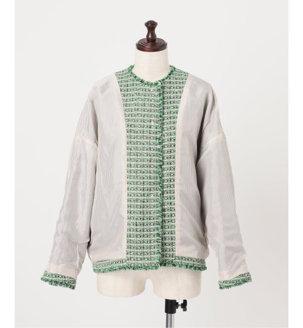 journal standard L'essage「【SP】GIOLICA TWEED ドルマンジャケット 2」|ノーカラージャケット|