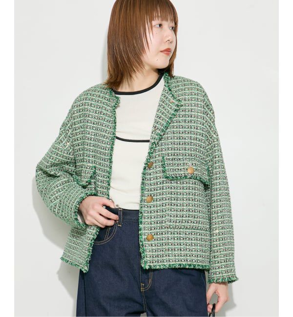 journal standard L'essage「【SP】GIOLICA TWEED ドルマンジャケット 2」|ノーカラージャケット|