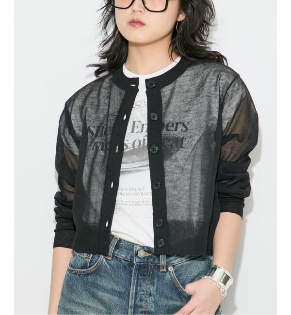 journal standard L'essage「《アンサンブル対応》ALLONGE クルーカーディガン」|カーディガン|ブラック