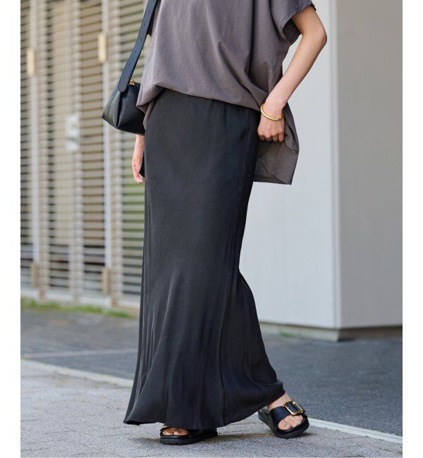 FRAMeWORK「≪追加≫キュプラバイアスサテンロングスカート」|スカート|