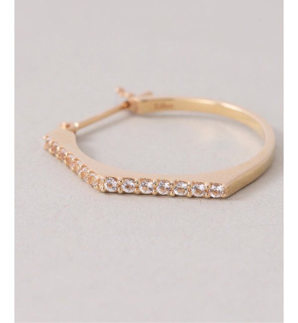 Lilas by Spick&Span「arrowラインホワイトトパーズピアス K10(両耳)」|ピアス|