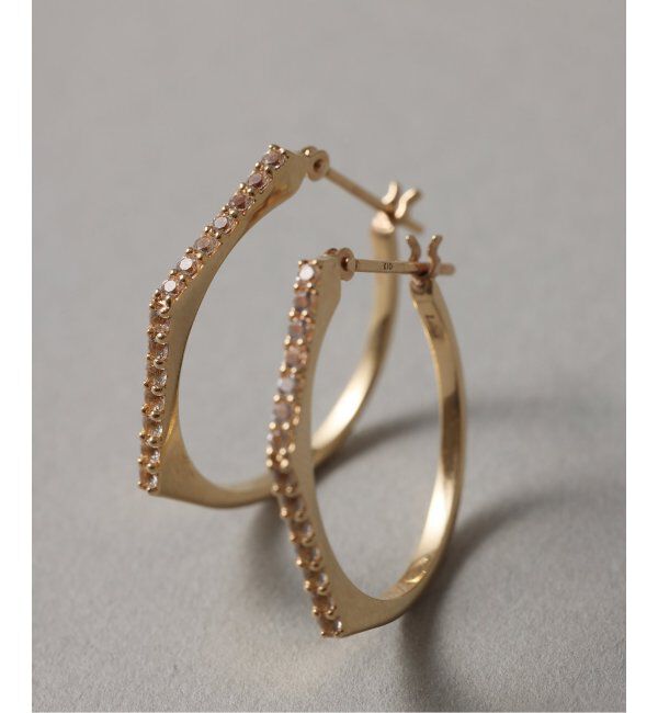 Lilas by Spick&Span「arrowラインホワイトトパーズピアス K10(両耳)」|ピアス|