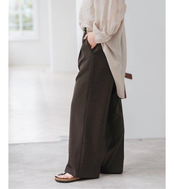 Spick and Span「《追加》ダブルクロスツータックパンツ」|スラックス|