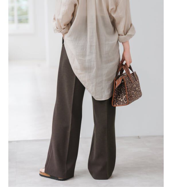 Spick and Span「《追加》ダブルクロスツータックパンツ」|スラックス|