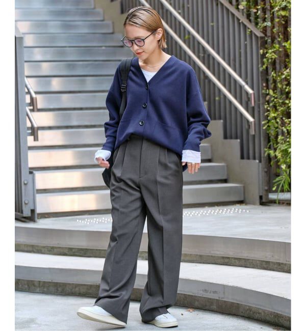 Spick and Span「《追加》ダブルクロスツータックパンツ」|スラックス|